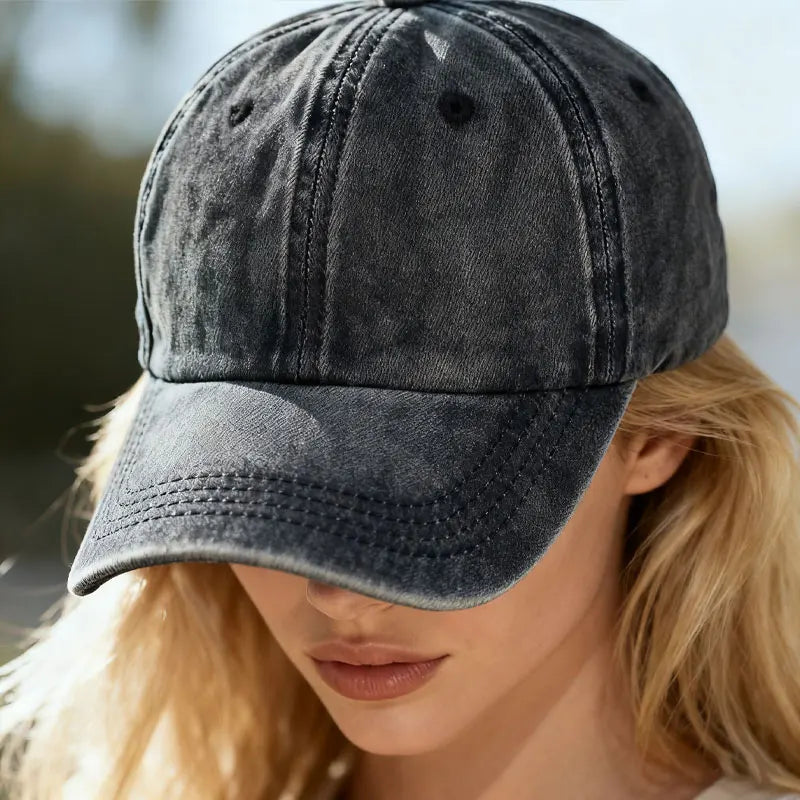 Washed Cotton Adjustable Baseball Cap for Everyday Casual Style