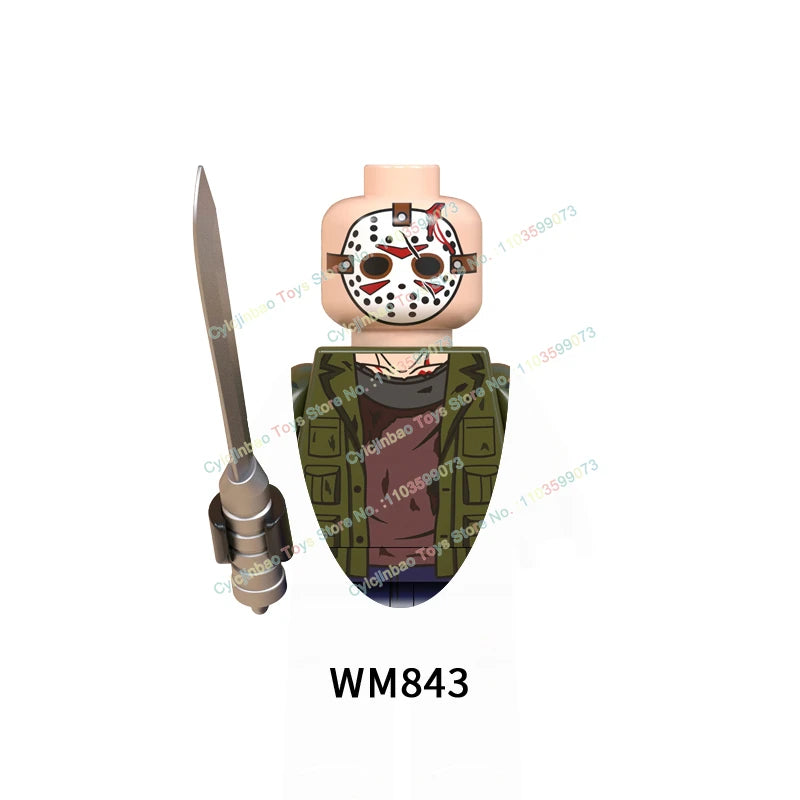 WM6075 WM6101 WM6102 Horror Movie Action Figure Building Blocks Halloween Series Character Accessories Model Brick Toys For Kids
