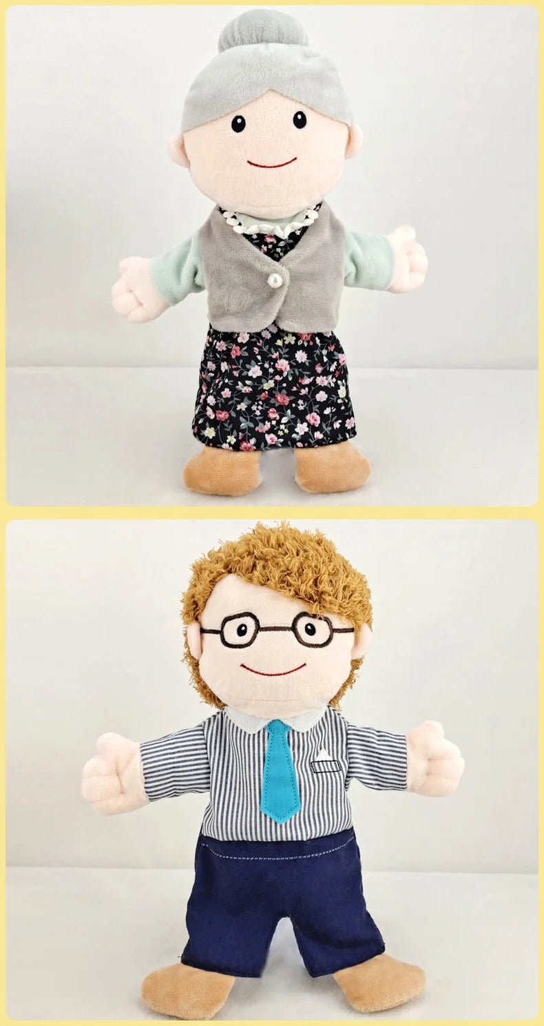 Family Hand Puppet Dolls – Plush Educational Role Play Toy