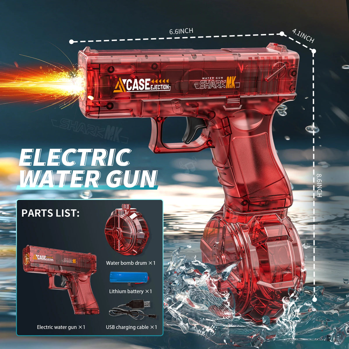 Electric Automatic Rechargeable Water Gun for Kids Outdoor Play