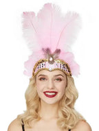 1920s Crystal Feather Flapper Headband for Women