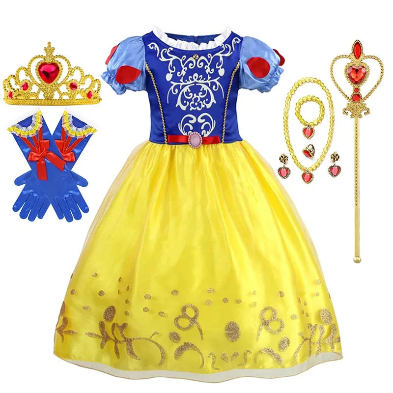 Girls Princess Costume Dress – Disney Inspired Cinderella, Snow White & Rapunzel