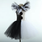 Girls Horror Clown Costume – Black & White Tutu Dress