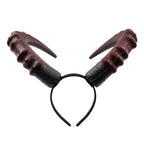 Black Red Demon Horn Headpiece Cosplay Women Gothic Devils Animal Ox Horns Headwear Halloween Carnival Party Costume Props