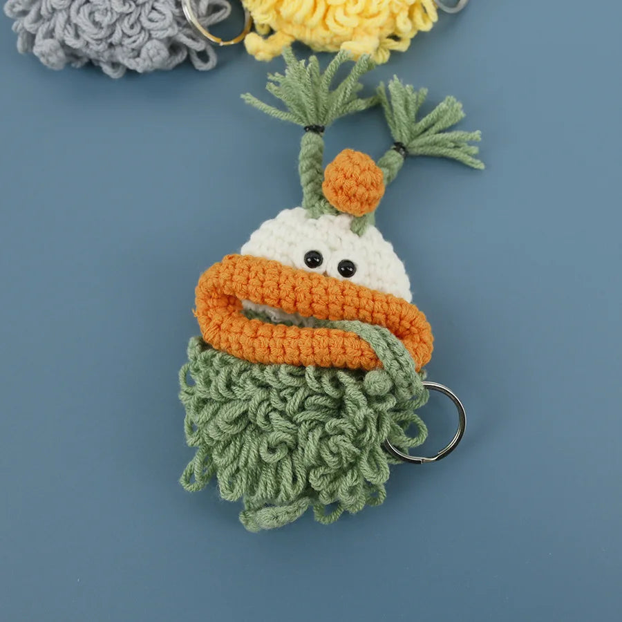 Funny Crochet Sausage Mouth Keychain Key Holder Pouch