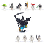 5PCS MOC Halloween Skeleton Army Mini Doll Ghost Building Block DIY Assembly Character Doll Horse Ornaments Figure Gift for Kids