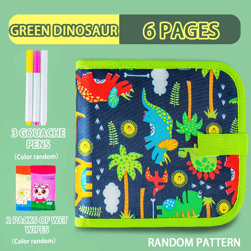 Erasable Reusable Doodle Book Drawing Pad with 12 Watercolor Pens
