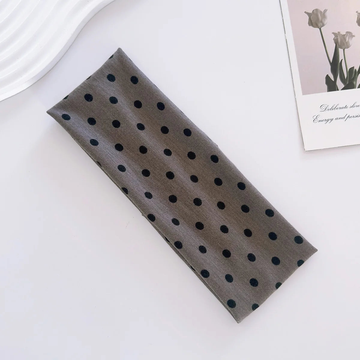Polka Dot Yoga Elastic Sweat-Absorbing Headband for Women