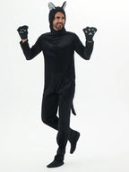 Adult Cosplay Black Cat Costume Animal Onesie Suitable for Halloween Party Dance Jumpsuits Costumes Props Suit Woman Men