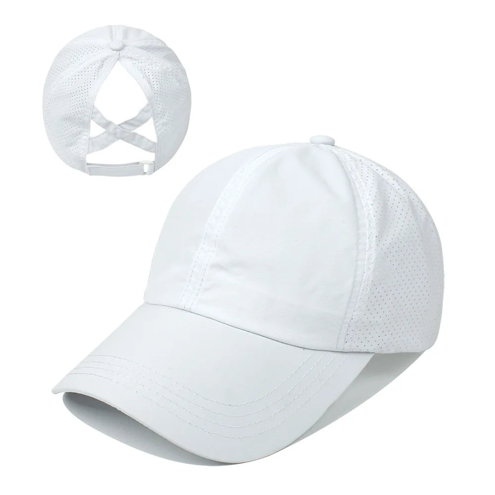 Women's Quick Dry Mesh Ponytail Baseball Cap for Outdoor Style