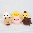 Cute Bear Couple Crochet Keychain Set Mini Animal Doll Charm