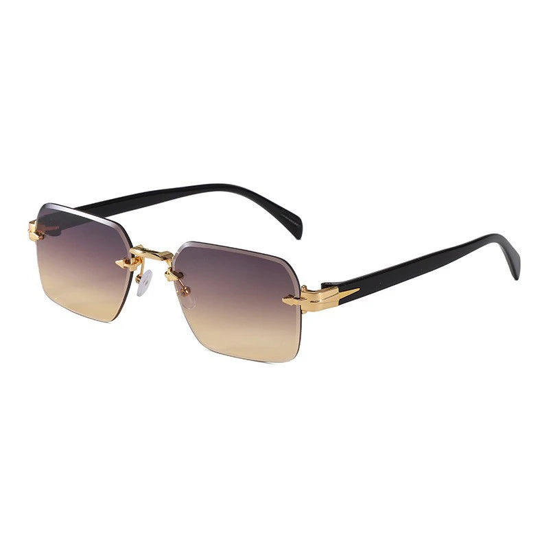 Luxury Rimless Gradient Sunglasses UV400 Metal Frame Designer Eyewear