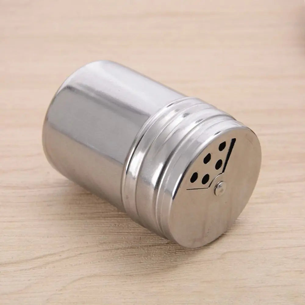 Stainless Steel Seasoning Jar with Rotating Lid for Salt and Spices