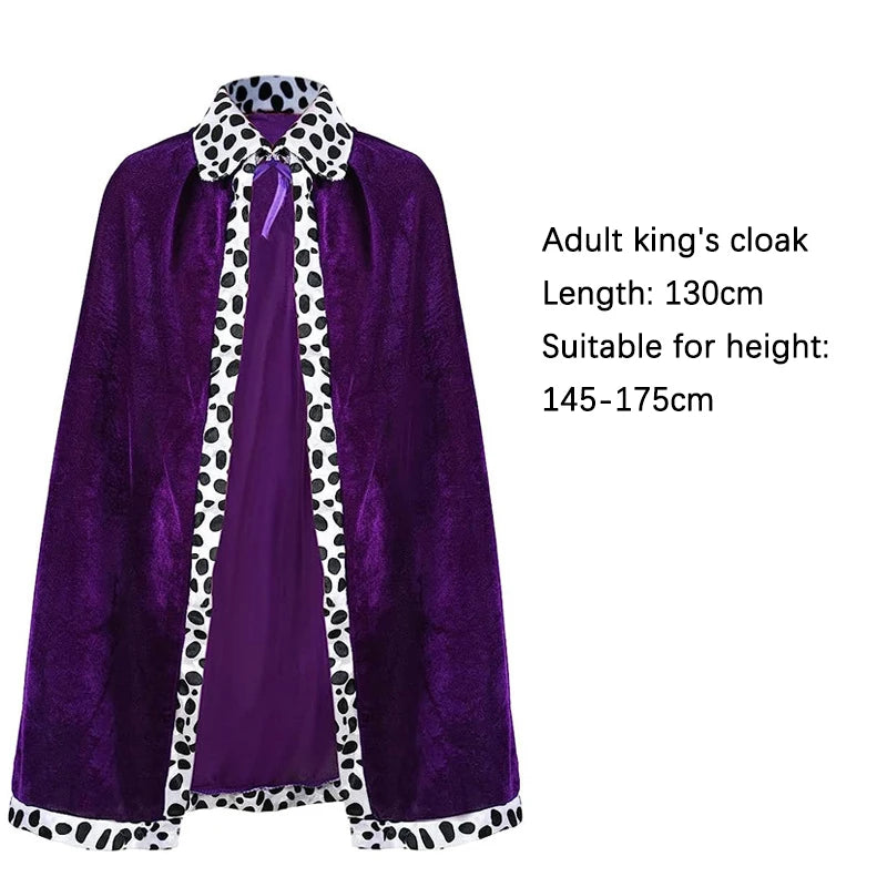 King Prince Cape Cosplay Costume with Crown – Royal Cloak Set