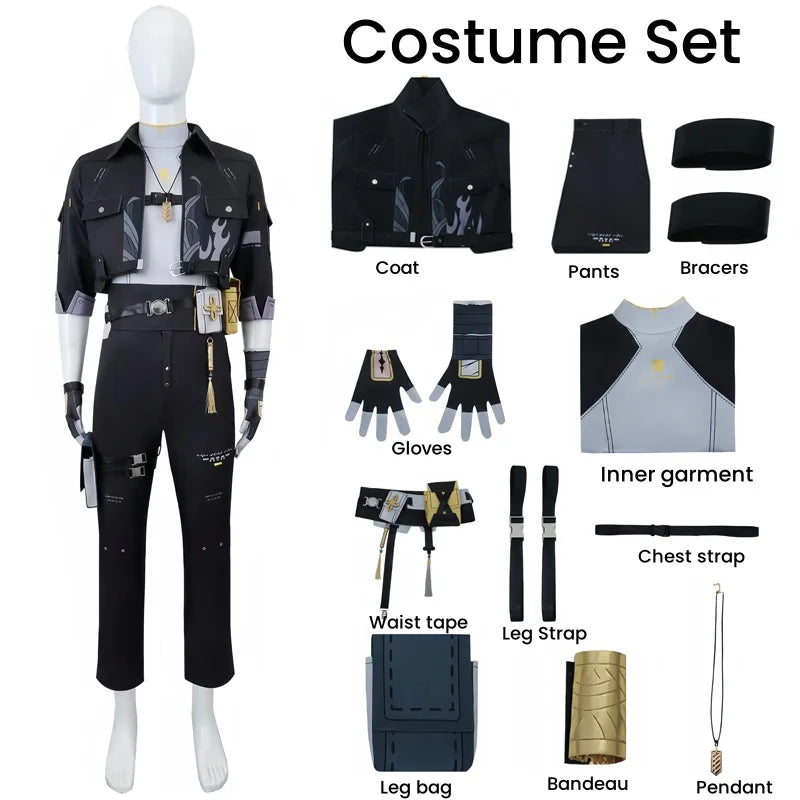 New Game Wuthering Waves Rover Cosplay Costume Rover Male Cosplay Outfit Wig Halloween Carnival Uniform Christmas Party for Men