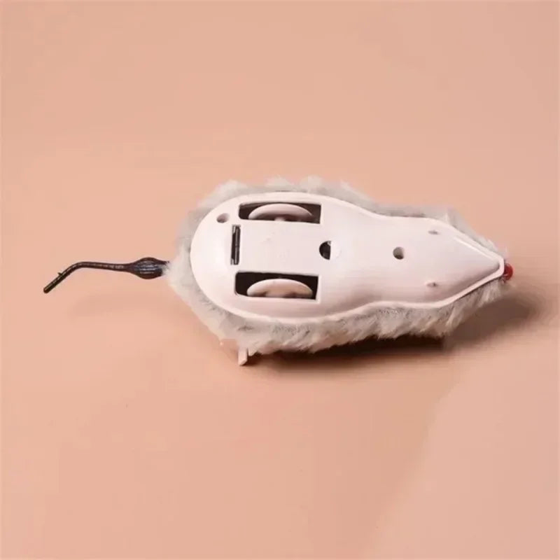 Wind-Up Plush Running Mouse Toy for Interactive Indoor Cat Play