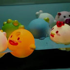 Baby Cute Animals Bath Toy LED Light Up Toys Swimming Water Soft Rubber Float Induction Luminous Duck for Kids Play Funny Gifts