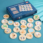 Wooden Memory Matching Pattern Puzzle Game for Kids Learning Fun