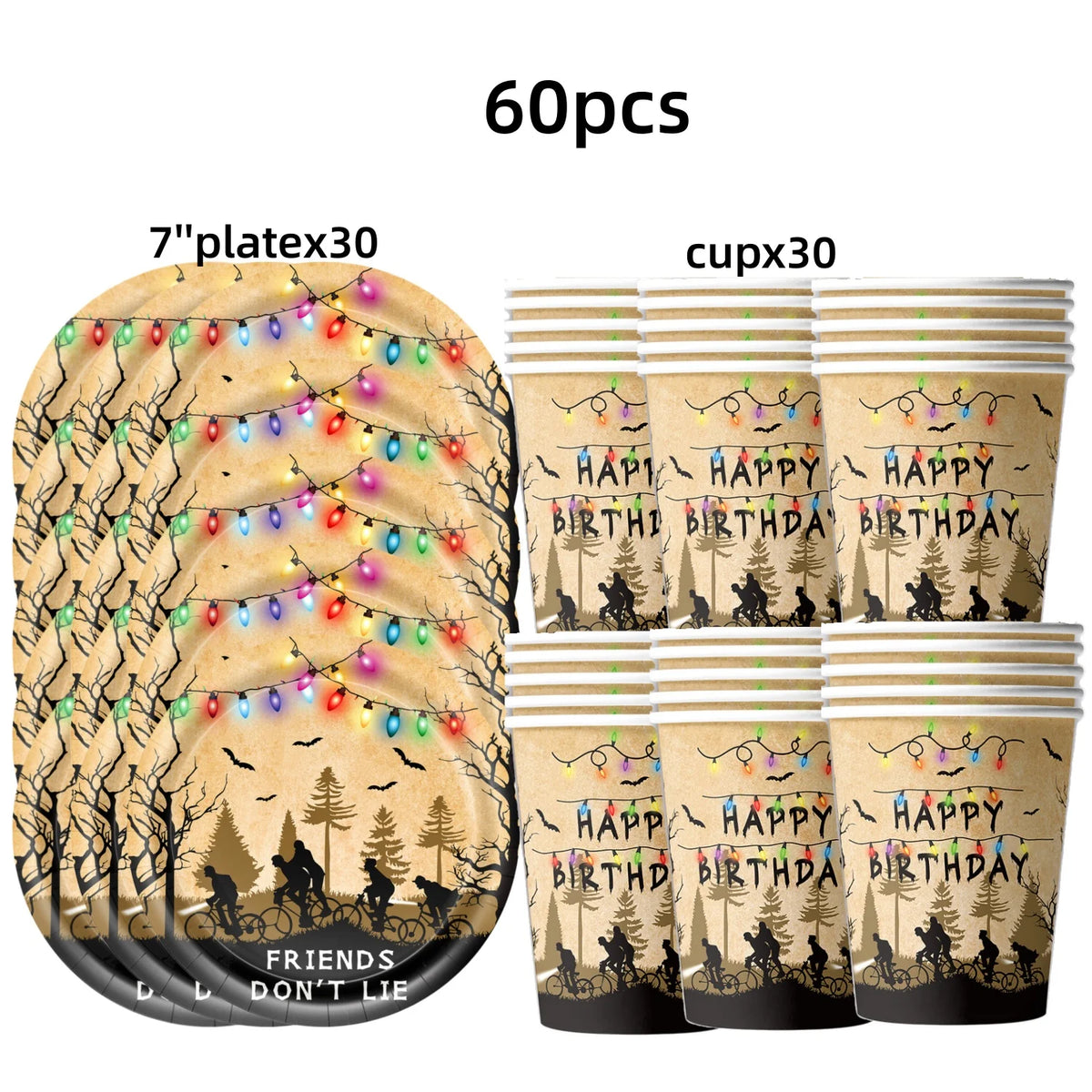 Horror Movie Stranger Theme Birthday Party Decoration Tableware Tablecloth Cup Plate Napkin Baby Shower Party Favors Supplies