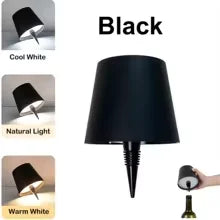 Wireless Table Lamp LED Wine Bottle Base Rechargeable Vases Light Touch Switch Bar Dining Lamp