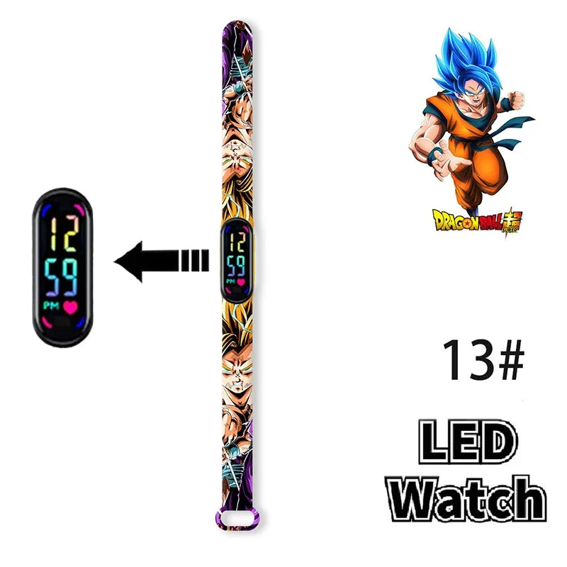Bandai Dragon Ball Z Fashion Cartoon Action Printing Anime LED Type Watches Kids Watch Birthday Gifts Toys