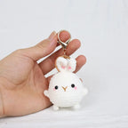 Cute Bear Couple Crochet Keychain Set Mini Animal Doll Charm