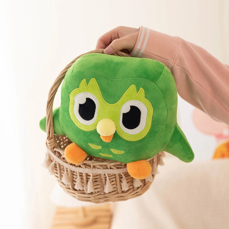 Kawaii Green Owl Plush Toy – Soft Cartoon Stuffed Animal
