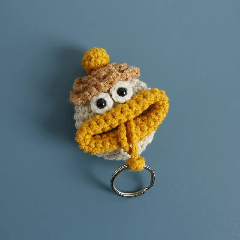 Funny Crochet Sausage Mouth Keychain Key Holder Pouch