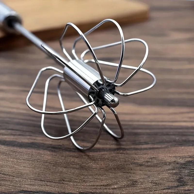 Stainless Steel Semi Automatic Egg Beater – Manual Push Whisk Mixer
