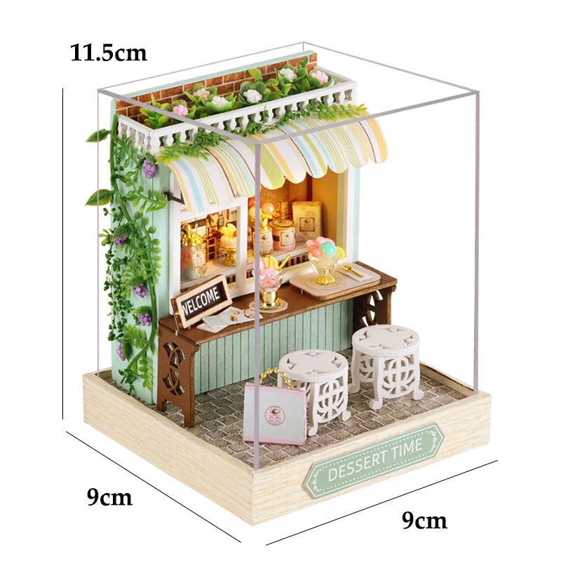 Kitten Mini Doll House 3D Wooden Puzzle DIY Miniature Building Kit