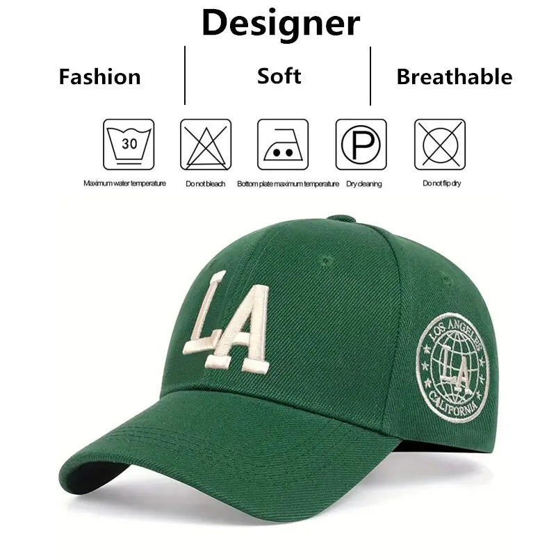 Unisex LA Embroidery Snapback Baseball Cap for Casual Outdoor Style