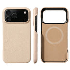 for Magsafe Case for iPhone 17 15 16 18 Pro Max Air Lychee Natural Cowhide Leather Magnetic Protector Luxury Phone Back Cover