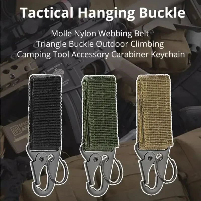 2PCS Tactical MOLLE Hanging Buckle Carabiner Clips for Outdoor Gear