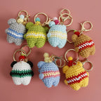 Cute Bear Couple Crochet Keychain Set Mini Animal Doll Charm