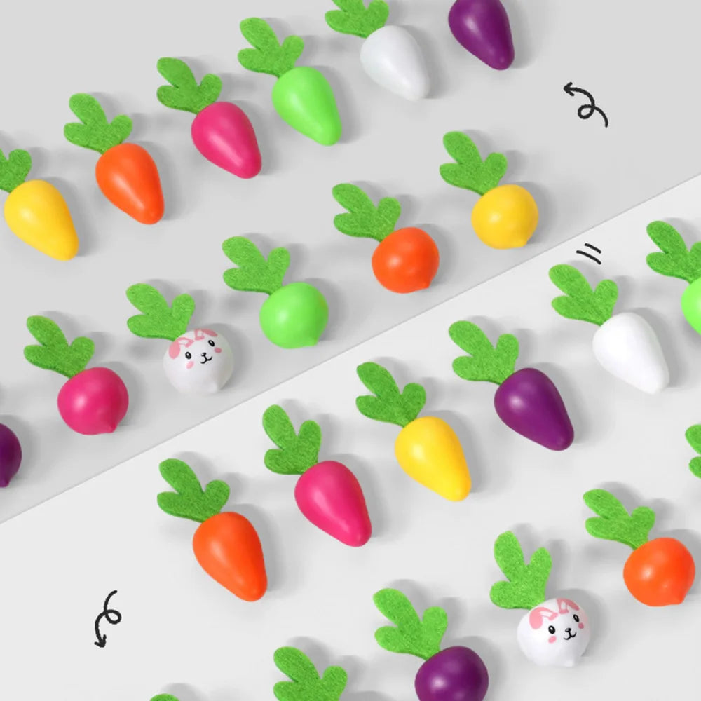 Montessori Pull Radish Carrot Harvest Matching Toy for Kids Fun