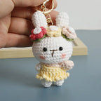 Cute Mushroom Rabbit Crochet Keychain Bunny Bag Charm