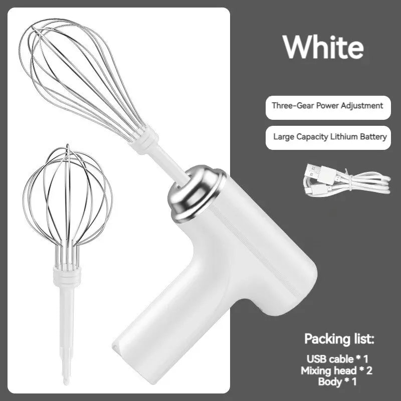 Wireless Electric Food Mixer – 3-Speed Portable Egg Beater & Frother