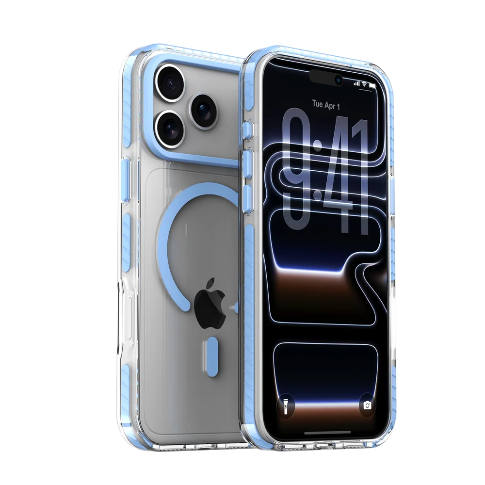 Luxury Magnetic Colorful Border Case for iPhone 18 17 16 15 14 Plus 13 12 Pro Max For Magsafe Wireless Charge Shockproof Cover