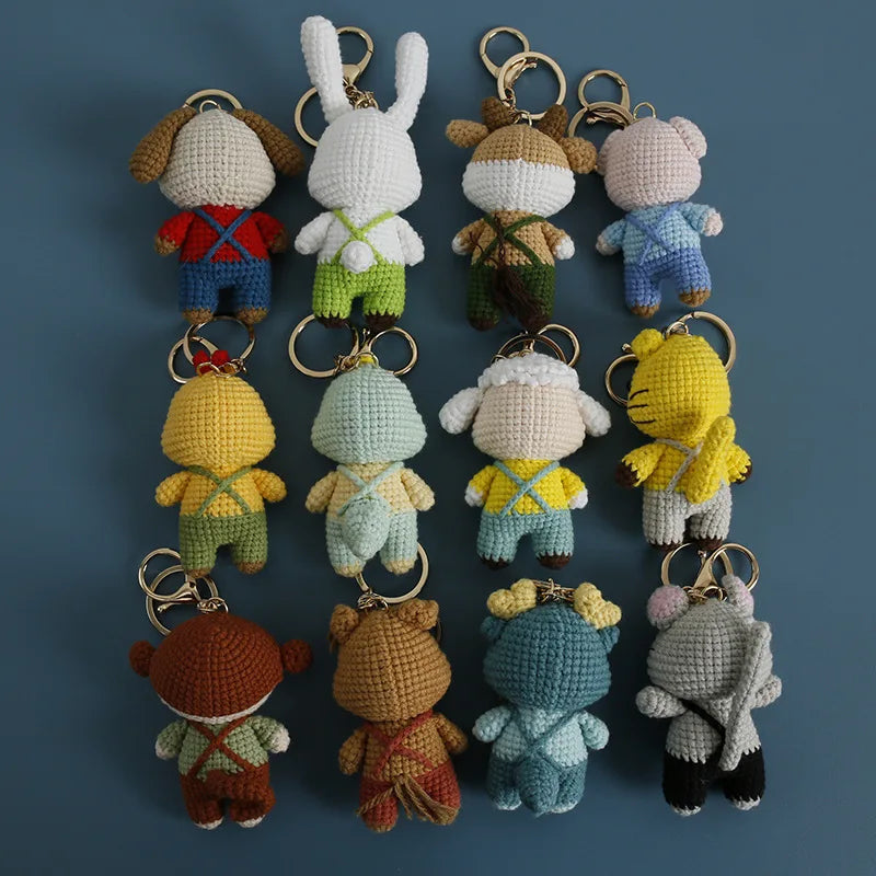 Cute Puppy Crochet Keychain Handmade Dog Bag Charm