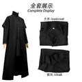 Professor Severus Snape Cosplay Costume Hogwarts School Black Cape Shirt Suit Into Human Robe Magic Wand Carnival Party Uniform