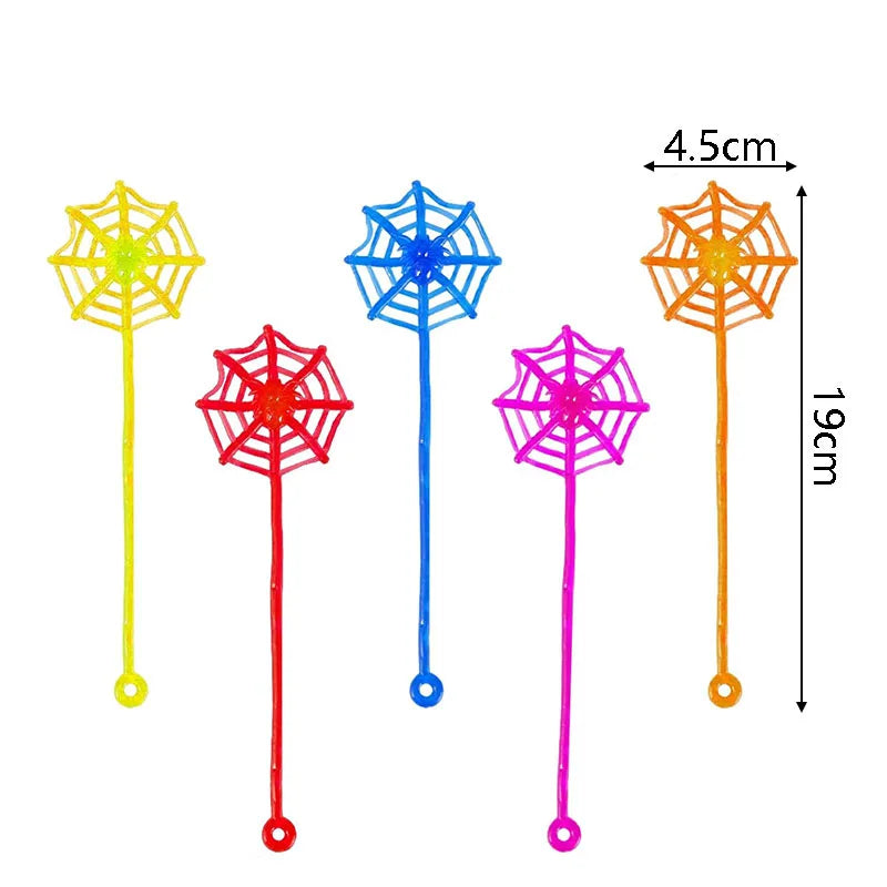 10-30pcs Sticky Hands & Spider Web Toy Stretchy Stress Relief Fidget Toys for Kids Birthday Favor Halloween Gift Supplies