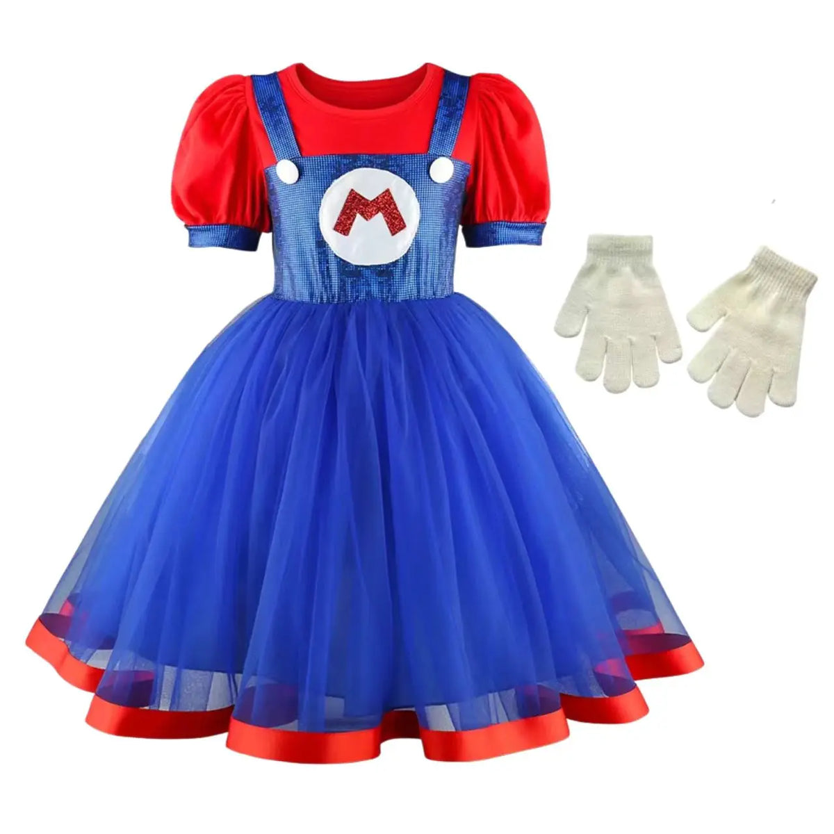 Cartoon Superbro Children Perform Outfit girls puff Dress Halloween Birthday Party Cosplay Stage performance movie cosplay Princ
