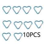 10PCS Heart Shaped Aluminum Carabiner Keychain Clips for Everyday Use