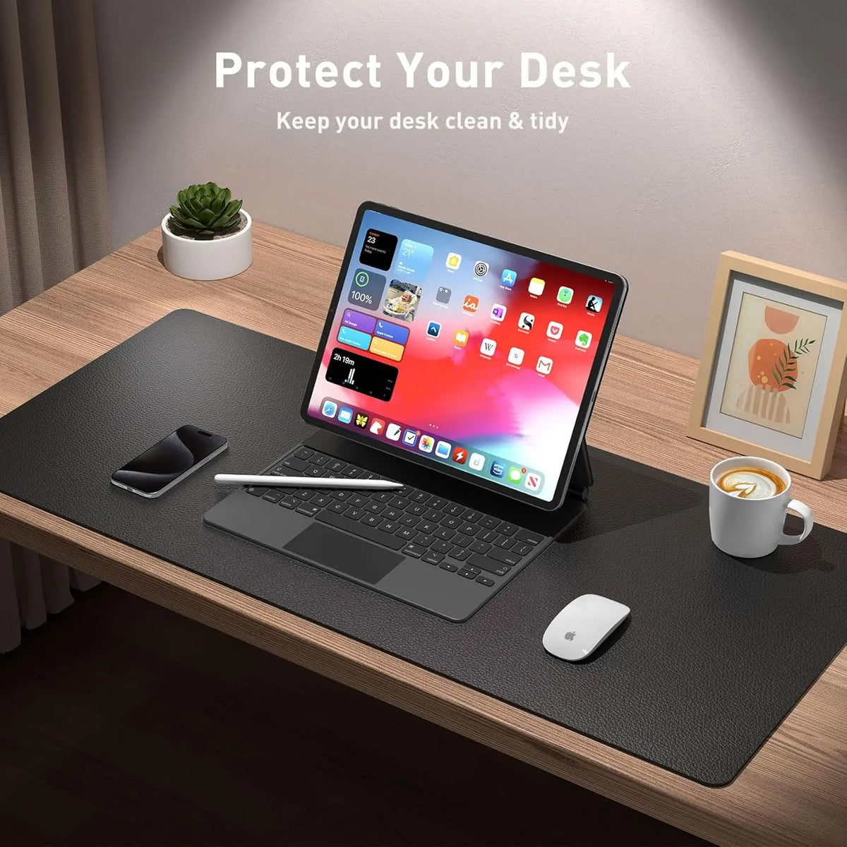 Mouse Pad Large Office Desk Mat ,Waterproof PU Leather Desktop Keyboard Desk Pad Gaming Mousepad Desk Writing Pad for home