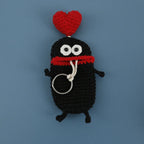 Funny Crochet Sausage Mouth Keychain Key Holder Pouch
