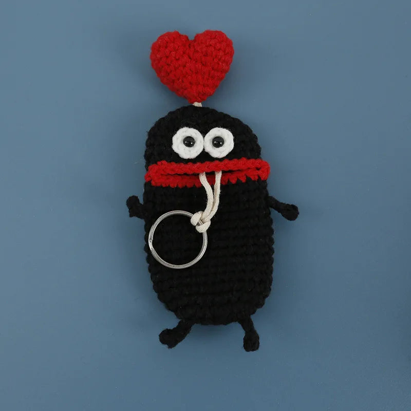 Funny Crochet Sausage Mouth Keychain Key Holder Pouch