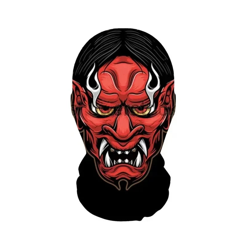 Halloween Skeleton Mask Elastic Mesh Hood Scary Party Cosplay Prop Breathable Face Cover Hood