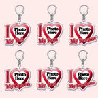 Custom Text I Love My Boyfriend Girlfriend Keychains Key Chain Photo Wife Hot Mom Dad King Queen Idol Baby Family Keychains Gift