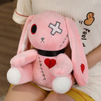 Spooky Gothic Bunny Stuffed Crazy Rabbit Plush Toys, Spooky Gothic Bunny Stuffed Animal Cute Horror Dreadful Bunny Doll, For Hal