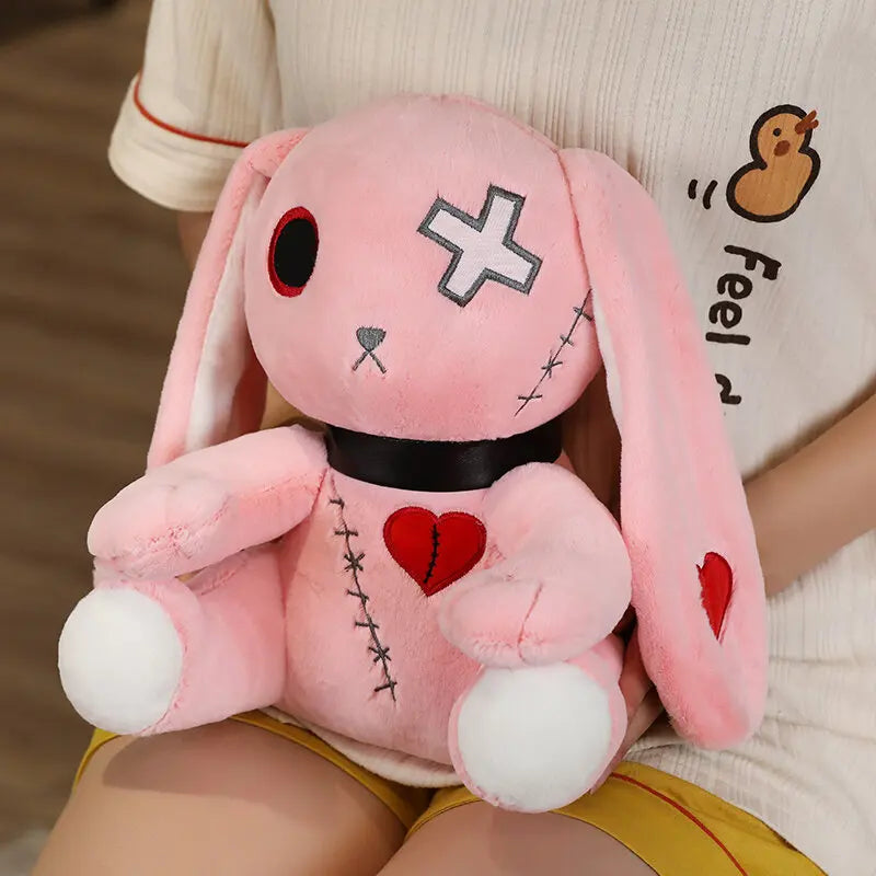 Spooky Gothic Bunny Stuffed Crazy Rabbit Plush Toys, Spooky Gothic Bunny Stuffed Animal Cute Horror Dreadful Bunny Doll, For Hal